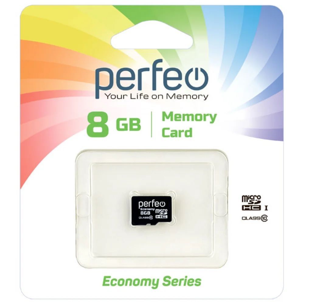 Флэш карта microSDHC 8 GB Perfeo Class 10 без адаптера