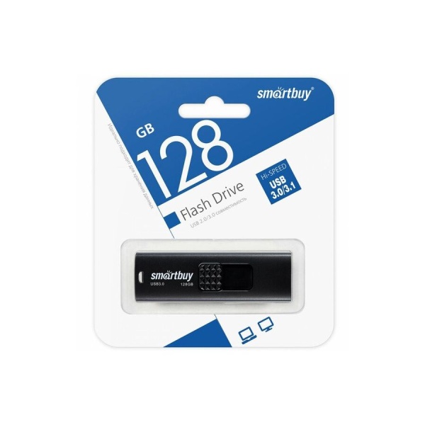 Флэш диск 128 GB USB 3.0/3.1 SmartBuy TWIST Black выдвижной, Dual Type-C/Type-A