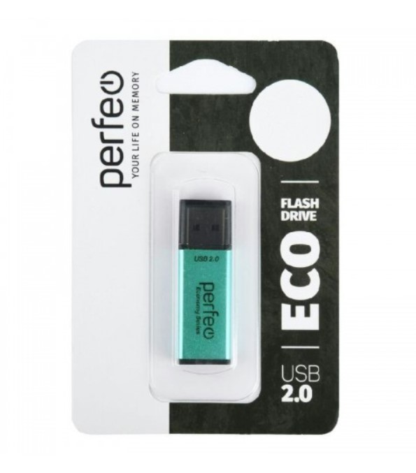 Флэш диск 32 GB USB 2.0 Perfeo E03 economy series Green с колпачком