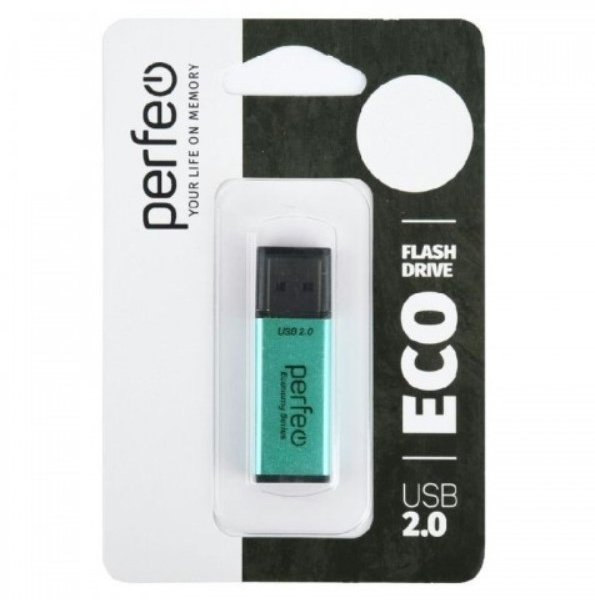 Флэш диск 32 GB USB 2.0 Perfeo E03 economy series Green с колпачком