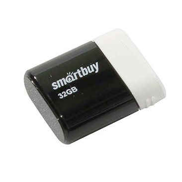 Флэш диск 32 GB USB 2.0 SmartBuy Lara Black с колпачком