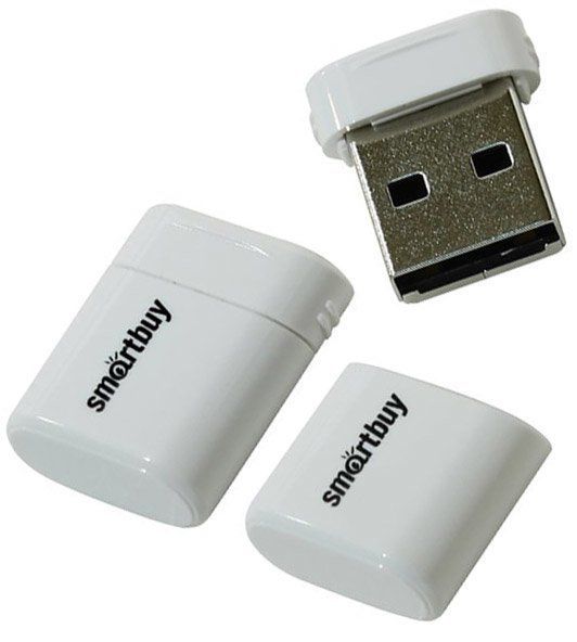 Флэш диск 32 GB USB 2.0 SmartBuy Lara White с колпачком