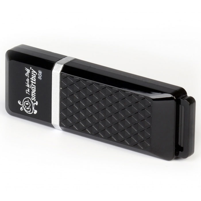 Флэш диск 8 GB USB 2.0 SmartBuy Quartz Black с колпачком