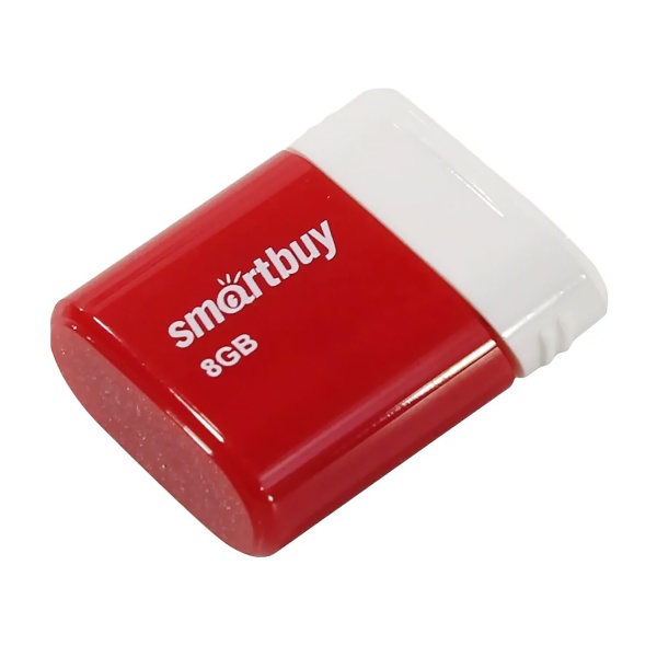 Флэш диск 8 GB USB 2.0 SmartBuy Lara Red с колпачком
