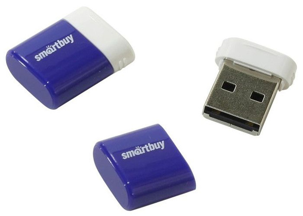 Флэш диск 16 GB USB 2.0 SmartBuy Lara Blue с колпачком