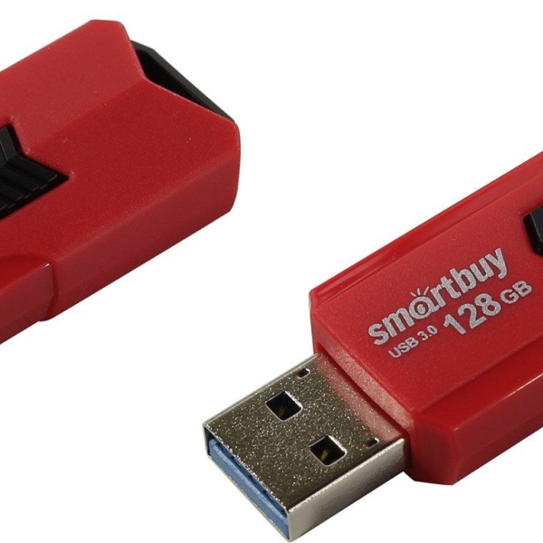 Флэш диск 128 GB USB 3.0 SmartBuy STREAM Red выдвижной