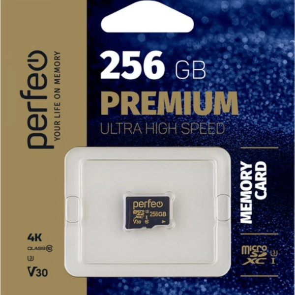 Флэш карта microSDXC 128 GB Perfeo Class 10 с адаптером