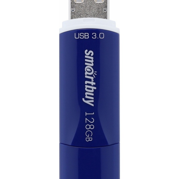 Флэш диск 128 GB USB 3.0 SmartBuy Crown Blue с колпачком