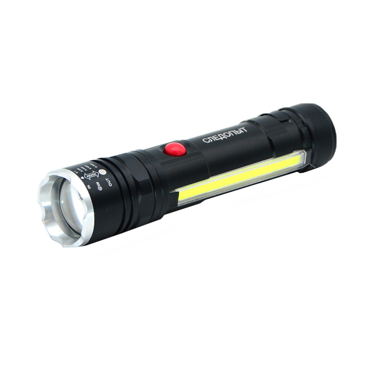 Фонарь Следопыт ST-FLR15 1+1 светодиод, аккумулятор Zoom, черный