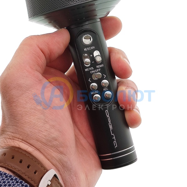 Микрофон Орбита OT-ERM10 беспроводной, Bluetooth 5,0, аккумулятор 1200mAh, черный