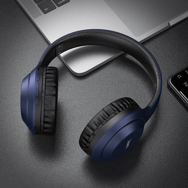 Наушники беспроводные HOCO W30 Fun move накладные, Bluetooth 5.0, коробка, синий