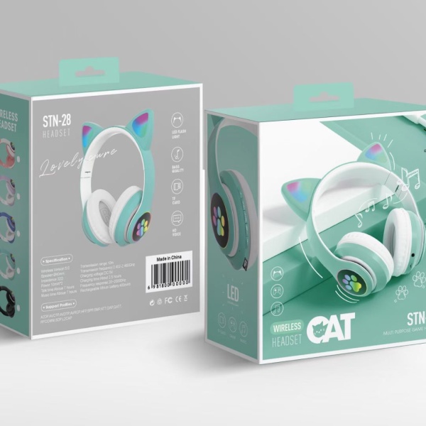 BT наушники полноразмерные CAT STN-28 green