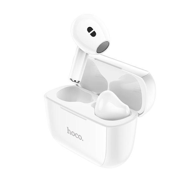 Наушники беспроводные HOCO EW12 вкладыши, Bluetooth V5.1 кейс для хранения и зарядки в белый