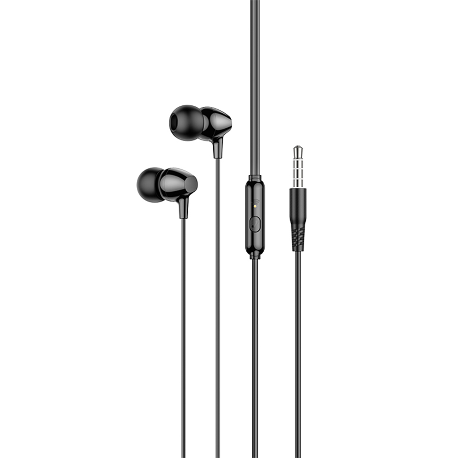 Наушники с микрофоном HOCO M94 внутриканальные, кабель 1,2м, 3,5мм 4-pin Jack, кнопка вызова, черные