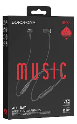 Наушники беспроводные Borofone BE58 вкладыши, Bluetooth, коробка, черный
