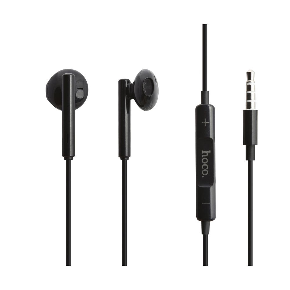 Наушники с микрофоном HOCO M64 Melodious вкладыши, кабель 1,2м, 3,5мм 4-pin Jack, кнопка черный