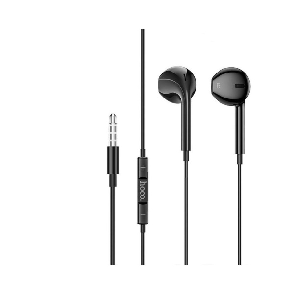 Наушники с микрофоном HOCO M101 Crystal вкладыши, кабель 1,2м, 3,5мм 4-pin Jack, кнопка вызова, черн