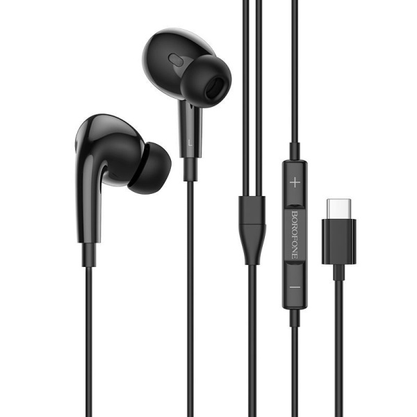 Наушники с микрофоном Borofone BM80 Magnificent внутриканальные, кабель 1,2м, 3,5мм 4-pin Jack,черны
