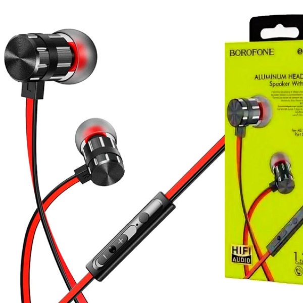 Наушники с микрофоном Borofone BM48 Acoustic внутриканальные, кабель 1,2м, коробка, черный
