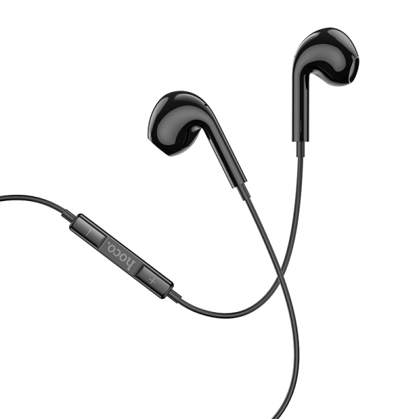 Наушники с микрофоном HOCO M101 Max Crystal вкладыши, кабель 1,2м, 3,5мм 4-pin Jack, кнопка черный, 