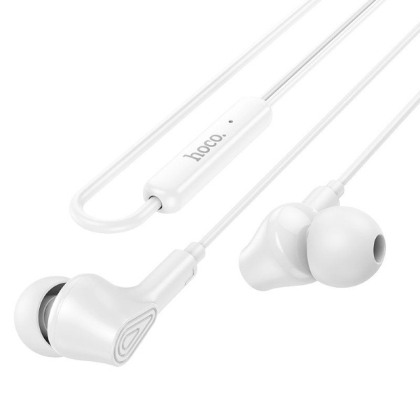 Наушники с микрофоном HOCO M102 внутриканальные, кабель 1,2м, 3,5мм 4-pin Jack, кнопка вызова, углов