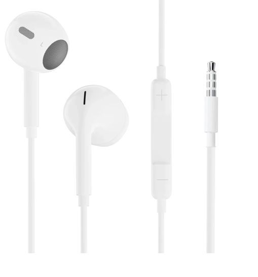 Наушники с микрофоном Perfeo "Repro" PF-B4184 вкладыши, кабель 1,2м, 3,5мм 4-pin Jack, белый