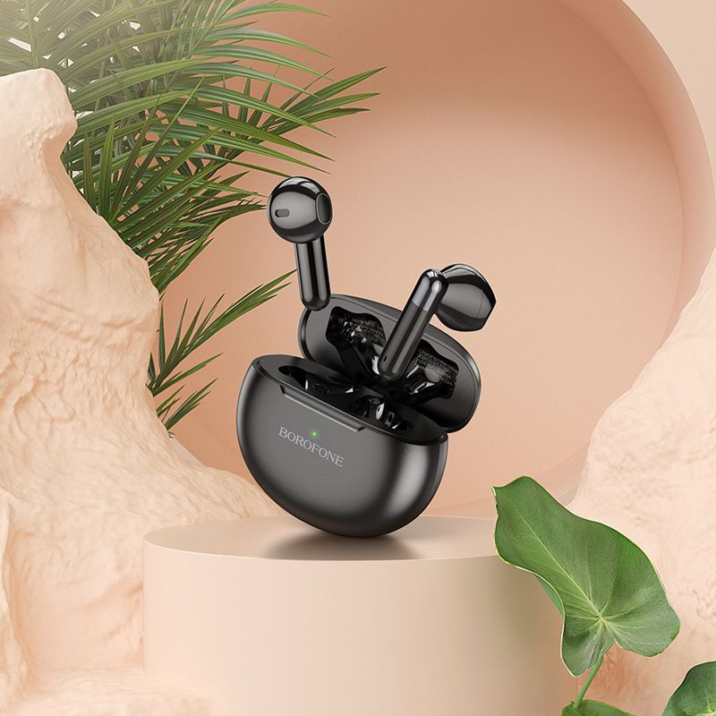 Наушники беспроводные Borofone BW28 Illusion вкладыши, Bluetooth V5.3, кейс для хранения черный