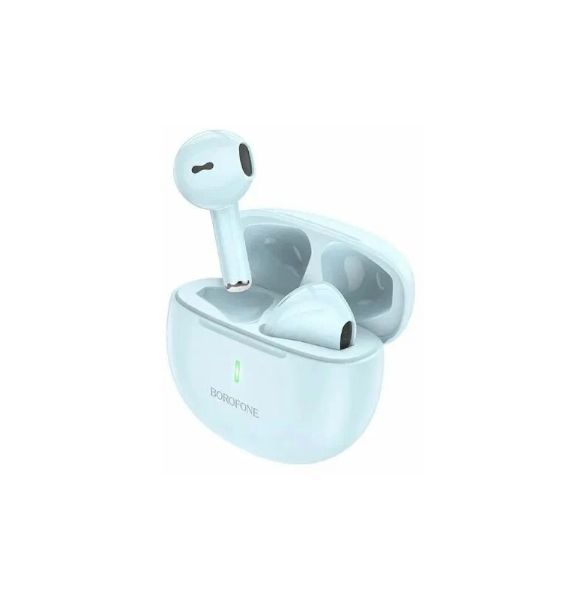 Наушники беспроводные Borofone BW33 вкладыши, Bluetooth V5.3 кейс для хранения и зарядки голубой