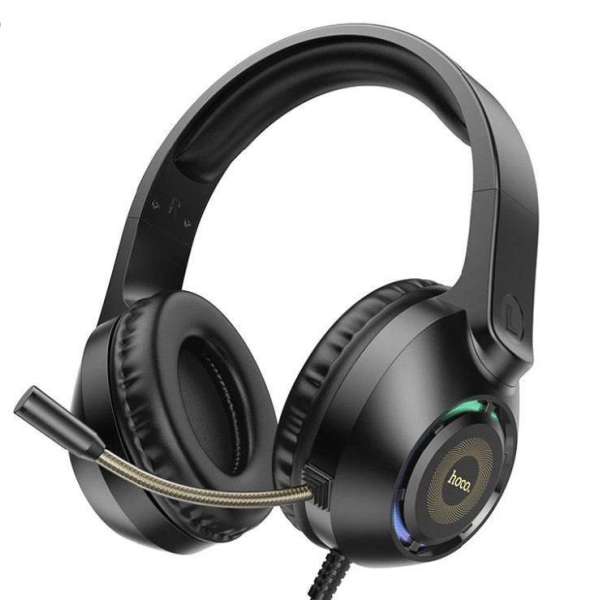 Наушники с микрофоном HOCO W108 Sue полноразмерные, кабель 1,2м, 3,5мм 4-pin Jack, регулятор черный