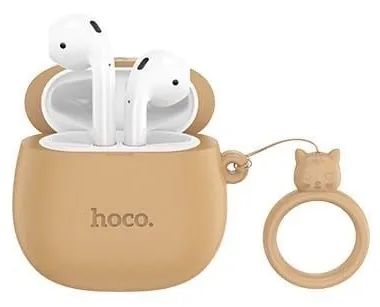 Наушники беспроводные HOCO EW45 Caramel Cat внутриканальные, Bluetooth V5.3 кейс для коричневый