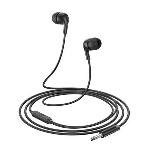 Наушники с микрофоном Borofone BM83 внутриканальные, кабель 1,2м, 3,5мм 4-pin Jack, кнопка черный