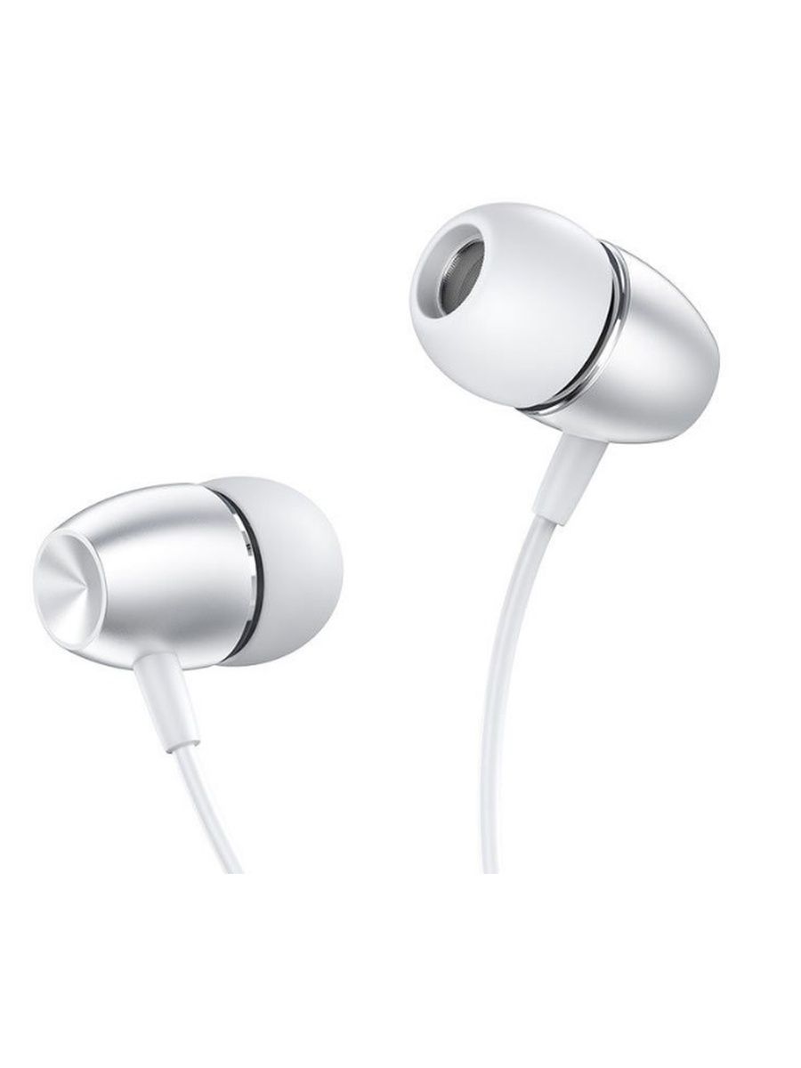 Наушники с микрофоном Borofone BM57 Platinum внутриканальные, кабель 1,2м, 3,5мм 4-pin Jack, серебр 