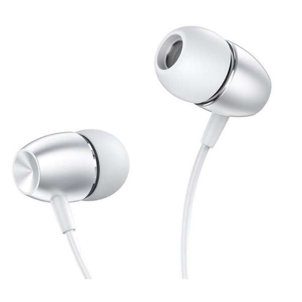 Наушники с микрофоном Borofone BM57 Platinum внутриканальные, кабель 1,2м, 3,5мм 4-pin Jack, серебр 