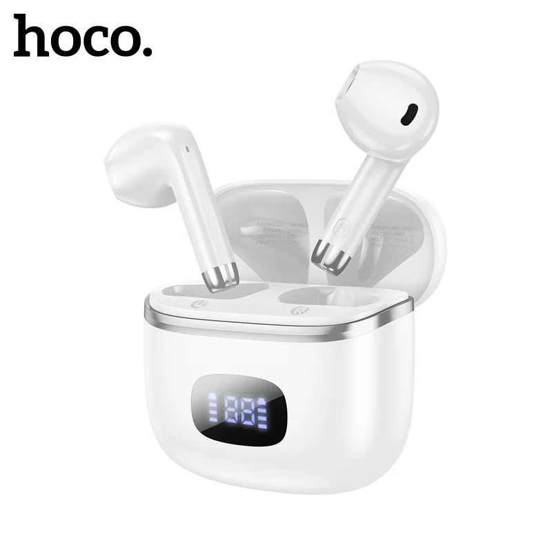 Наушники беспроводные HOCO EQ1 Music guide вкладыши, Bluetooth V5.3 кейс для хранения и белый
