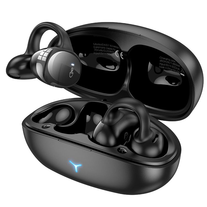Наушники беспроводные HOCO EW57 Auspicious вкладыши, Bluetooth V5.3 EAR-CLIP, кейс для храненияBlack