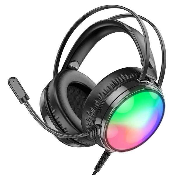 Наушники с микрофоном Borofone BO108 полноразмерные, кабель 2м, 3.5мм Jack + USB, регулятор громкост