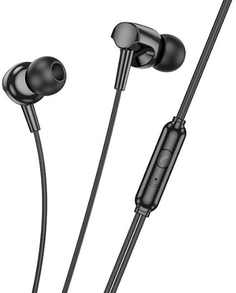 Наушники с микрофоном HOCO M112 внутриканальные, кабель 1,2м, 3,5мм 4-pin Jack, кнопка вызова, черны