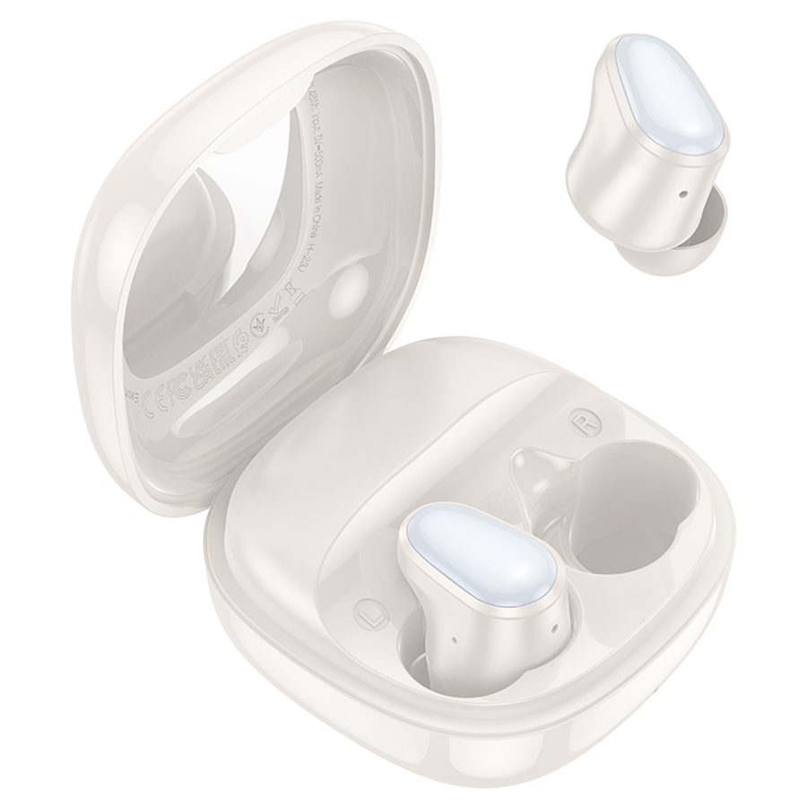 Наушники беспроводные HOCO EQ13 Fun вкладыши, Bluetooth V5.3 кейс для хранения и зарядки белый