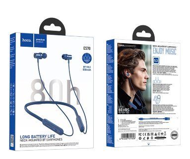 Наушники беспроводные HOCO ES70 Armour внутриканальные, Bluetooth 5,3, 500 мАч синий, коробка