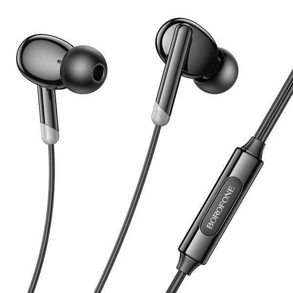Наушники с микрофоном Borofone BM92 (Type-C) внутриканальные, кабель 1,2м, Type-C, кнопка черный
