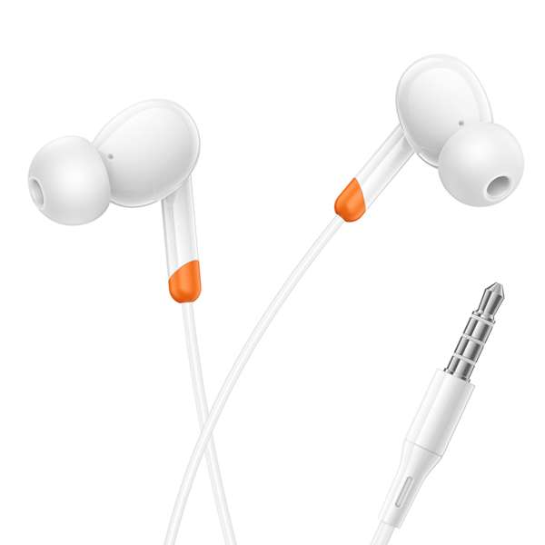 Наушники с микрофоном Borofone BM92 внутриканальные, кабель 1,2м, 3,5мм 4-pin Jack, кнопка белый