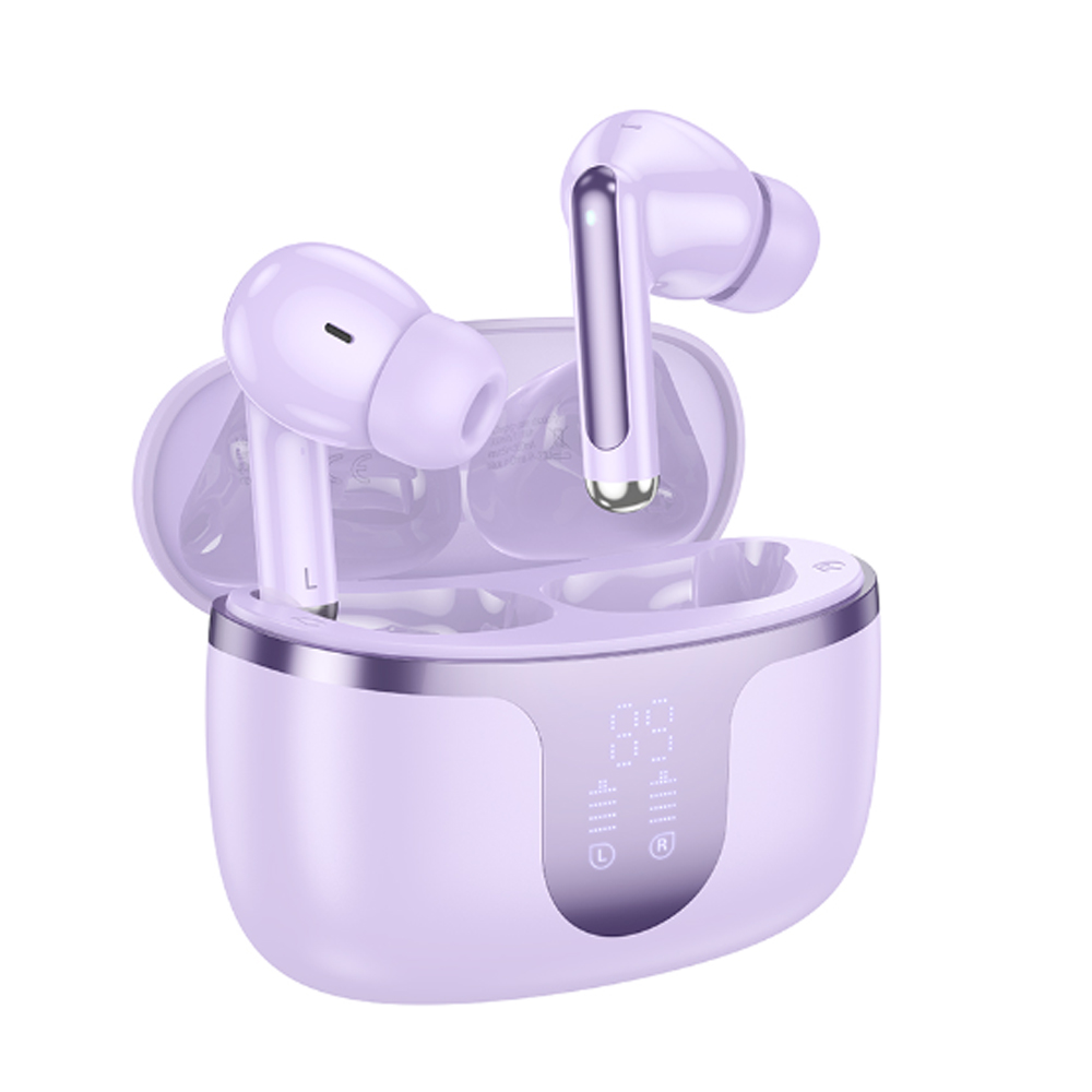 Наушники беспроводные HOCO EQ10 Harmony вкладыши, Bluetooth V5.3 кейс для хранения и фиолетовый