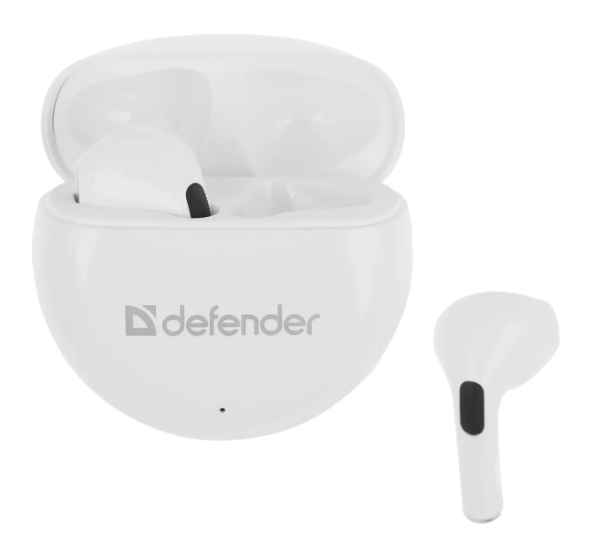 Наушники беспроводные Defender "Twins" 930 вкладыши, Bluetooth V5.0 + EDR, A2DP, AVRCP, HFP, белый