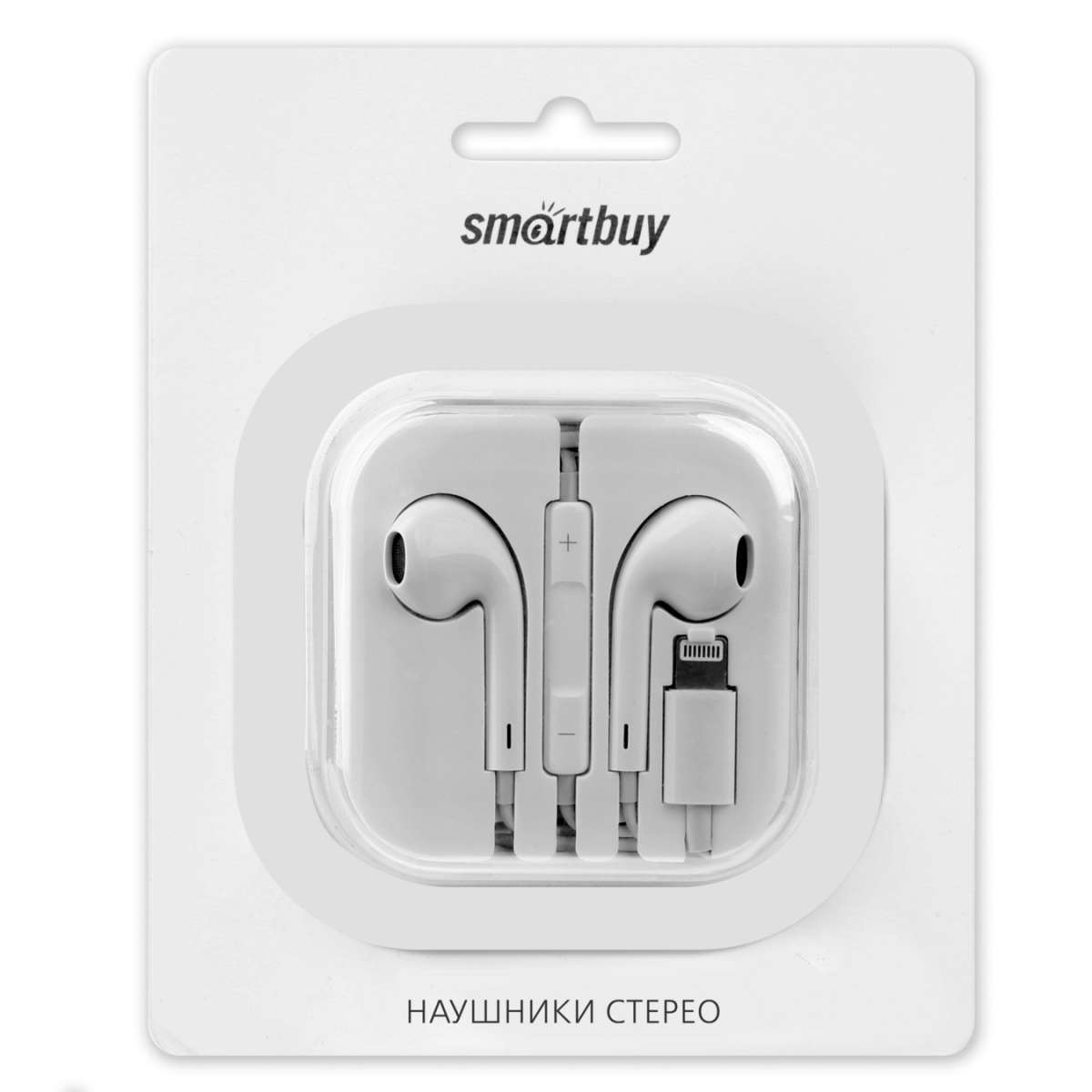 Наушники с микрофоном SmartBuy i-ONE SBH-102 Lightning вкладыши, кабель 1,2м , разъём Lightning (не 