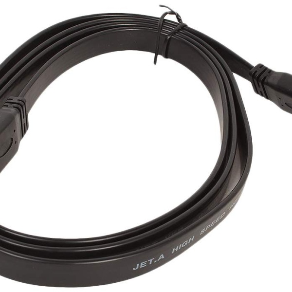 Кабель HDMI-HDMI Jett длина 2м, ver.2.0, 2 фильтра, пакет, черный 287-002