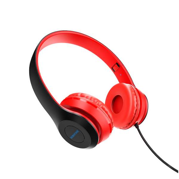 Наушники с микрофоном Borofone BO5 Star sound накладные, кабель 1,2м, коробка, красный