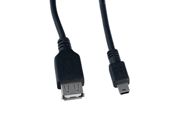 Кабель miniUSB Perfeo длина 0,5м, на USB A гнездо, пакет, черный (U4201)