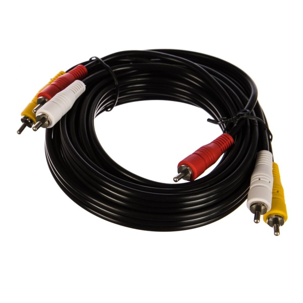 Кабель 3RCA-3RCA Perfeo длина 3.0м, пакет, черный (R3104)