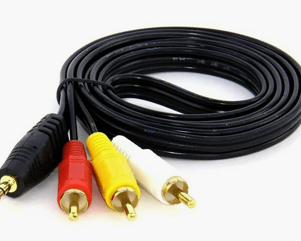 Кабель Jack 3.5 штекер-3RCA Jett длина 5м, черный 285-005