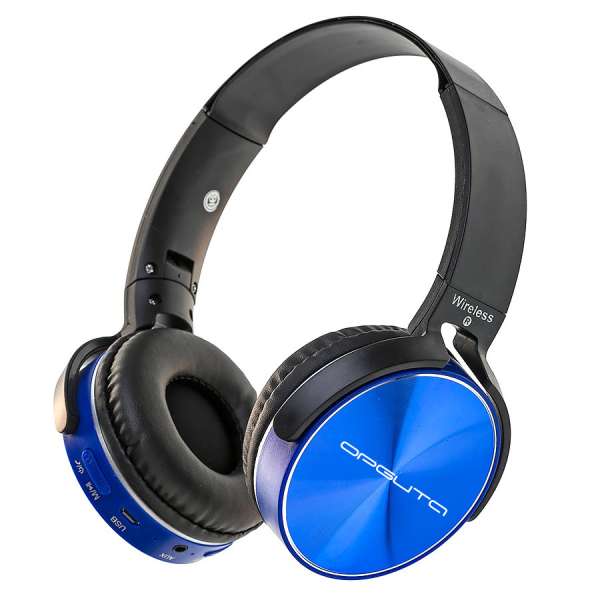 Наушники беспроводные Орбита OT-ERB39 (OT-450BT) полноразмерные, Bluetooth 5.0, FM, microSD до синие